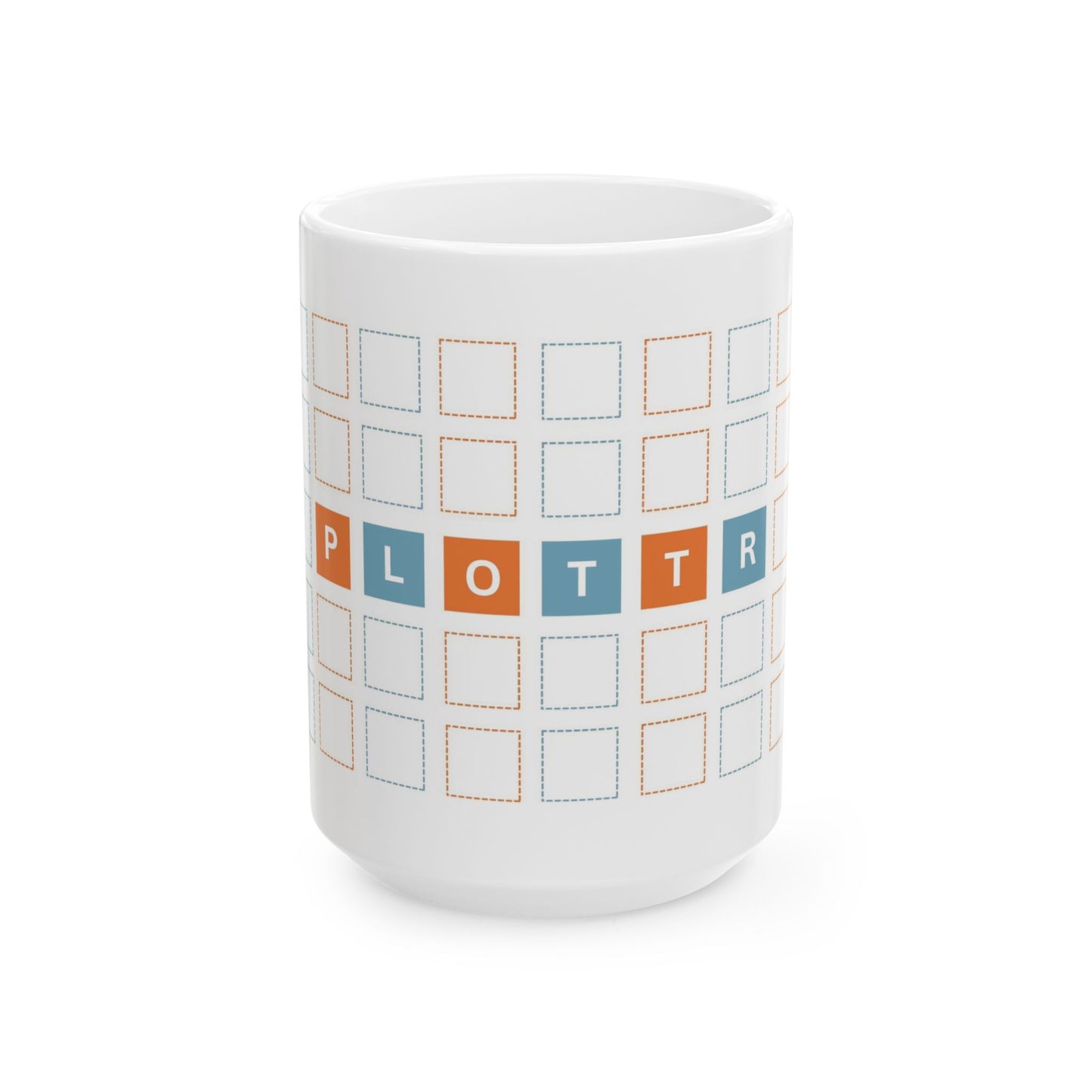 Square-eyed from Plotting Mug - Plottr Orange & Blue