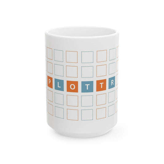 Square-eyed from Plotting Mug - Plottr Orange & Blue