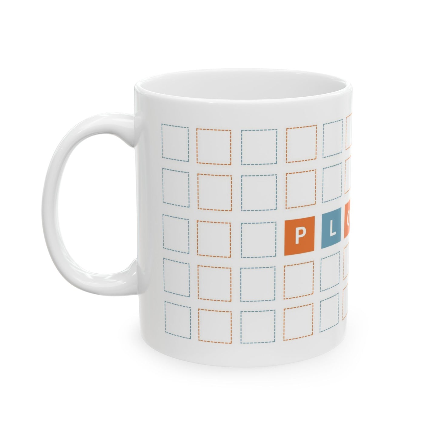 Square-eyed from Plotting Mug - Plottr Orange & Blue